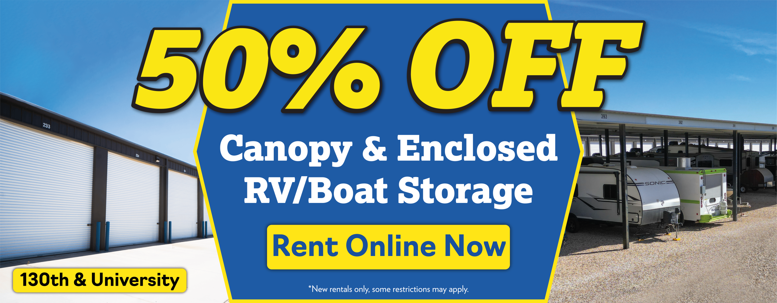 50% Off all RV/Boat units