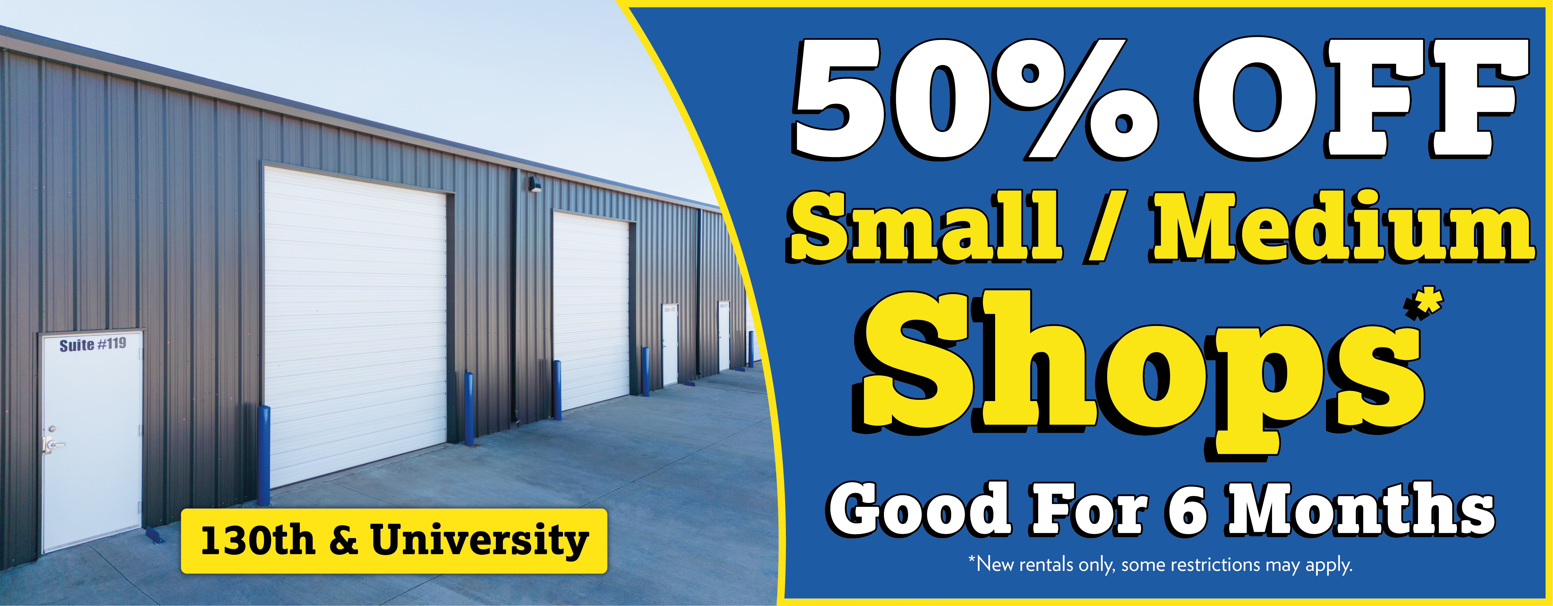 50% Off small and medium shops at A Plus Super Storage